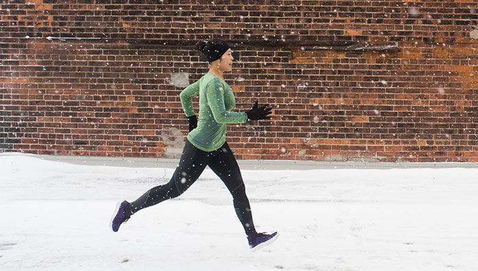 Women Running In Snow Women Running In Snow